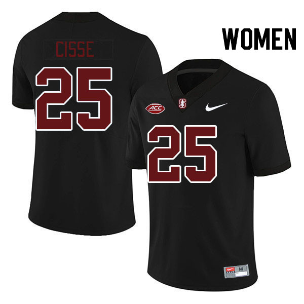 Women #25 Ismael Cisse Stanford Cardinal 2024 ACC Conference College Football Jerseys Stitched-Black